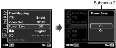 OLYMPUS VG-160 - Use  to select the desired submenu 1 and then press the  button. - 1