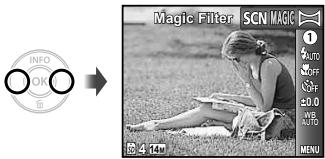 OLYMPUS VG-160 - Set the shooting mode to MAGIC. - 1