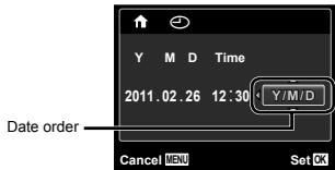 OLYMPUS VG-160 - To select the date display order - 1