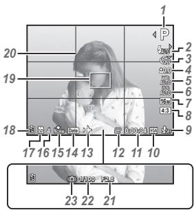 OLYMPUS VG-180 - Shooting screen displays - 1