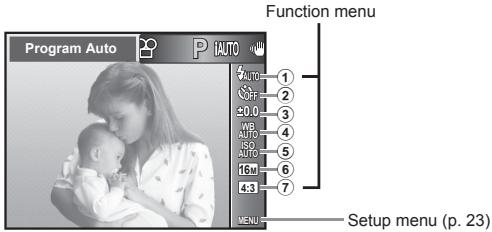 OLYMPUS VG-180 - Menu settings - 1
