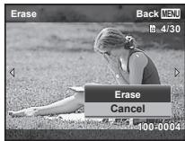 OLYMPUS VG-180 - Display the image you want to erase and press  (II). - 3