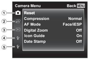 OLYMPUS VG-180 - Setup menu - 1