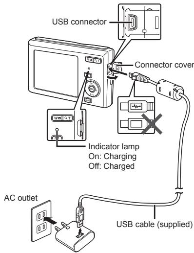 OLYMPUS VG-180 - Charging the battery - 1