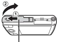 OLYMPUS VH-410 - Inserting and removing the battery and card - 1