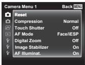 OLYMPUS VH-410 - Press the MENU button. - 1