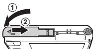OLYMPUS VH-410 - To remove the card - 3