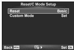 OLYMPUS XZ-10 - Restoring default or custom settings (Reset/C Mode Setup) - 1