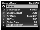 OLYMPUS SZ-16 - Press the MENU button. - 1