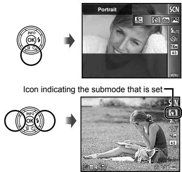 OLYMPUS SZ-16 - Press ◀ of the arrow pad in the standby mode screen to select shooting mode. - 2