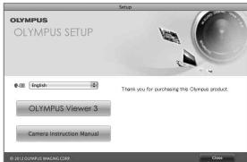OLYMPUS SZ-16 - Insert the supplied CD in a CD-ROM drive. - 2