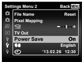 OLYMPUS SZ-16 - Use △▽ to select the desired submenu 2 and then press the Ⓞ button. - 1