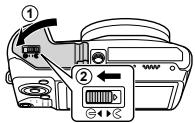 OLYMPUS SZ-16 - Follow Steps ① and ② to close the battery/card cover. - 1