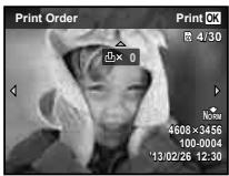OLYMPUS SZ-16 - From the playback menu ▶, select [Print Order] and then press the Ⓞ button. - 1