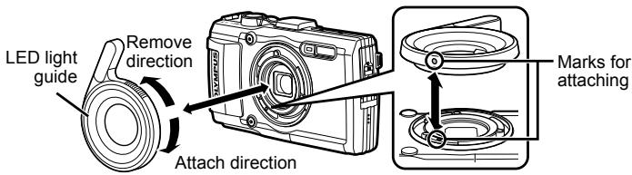 OLYMPUS TG-3 - To attach/remove the LED light guide - 1