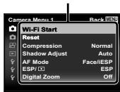 OLYMPUS TG-3 - Press ◀ to select the page tabs. Use △▽ to select the desired page tab and press ▷. - 3