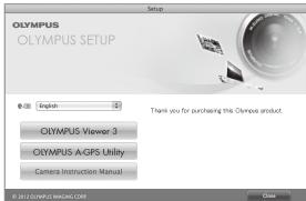 OLYMPUS TG-835 - Insert the supplied CD in a CD-ROM drive. - 2