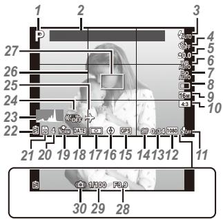 OLYMPUS TG-835 - Shooting screen displays - 1