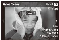 OLYMPUS TG-835 - From the playback menu ▶, select [Print Order] and then press the Ⓞ button. - 1