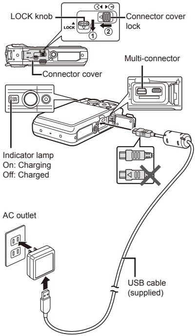 OLYMPUS TG-835 - Charging the battery - 1