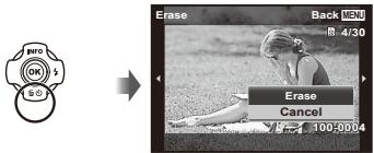 OLYMPUS TG-835 - Display the image you want to erase and press ▽ (☐). - 1