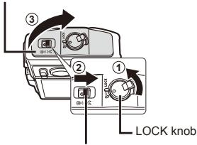 OLYMPUS TG-835 - Follow Steps ①, ② and ③ to open the battery/card cover. - 1