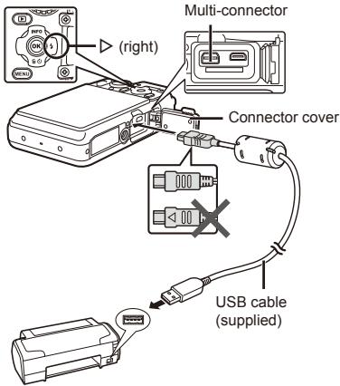 OLYMPUS TG-835 - Turn on the printer, and then connect the printer and camera. - 1