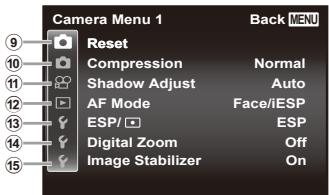 OLYMPUS TG-835 - Setup menu - 1