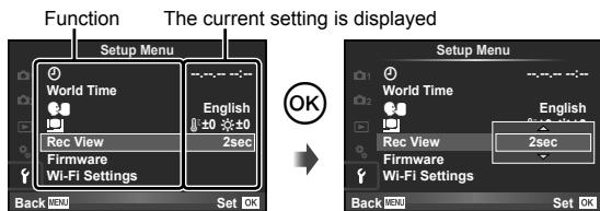 OLYMPUS STYLUS 1S - Setting setup menu - 2