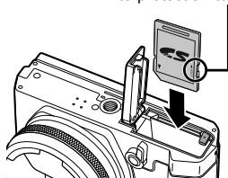 OLYMPUS STYLUS 1S - Insert the card straight until it clicks into place. - 1