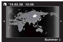 OLYMPUS STYLUS SH-2 - Use ◀▶ (arrow pad) to select the time zone and then press the Ⓞ button. - 2