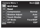 OLYMPUS STYLUS SH-2 - Press the MENU button. - 1