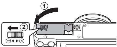 OLYMPUS STYLUS SH-2 - Follow Steps ① and ② to close battery/card compartment cover. - 1