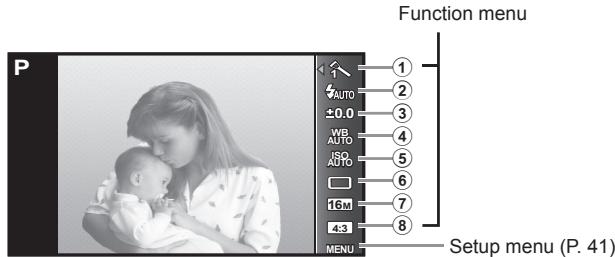 OLYMPUS TG 850 - Using shooting options (Set by function menu) - 1