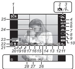 OLYMPUS TG 850 - Shooting screen displays - 1