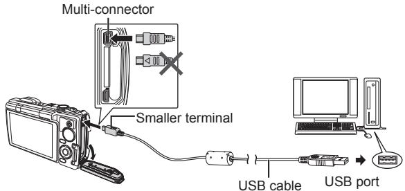 OLYMPUS TG 850 - Connecting the camera - 1