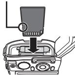 OLYMPUS TG 850 - Insert the card straight until it clicks into place. - 1