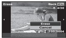 OLYMPUS TG 850 - Display the image you want to erase and press  (II). - 3