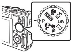OLYMPUS TG 850 - Set the mode dial to P. - 1