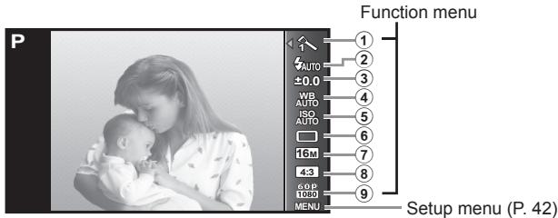 OLYMPUS TG-860, TG-860 - Using shooting options (Set by function menu) - 1