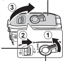 OLYMPUS TG-860, TG-860 - Follow Steps ①, ② and ③ to open the battery/card compartment/connector cover. - 1