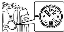 OLYMPUS TG3 - Set the mode dial to P - 1