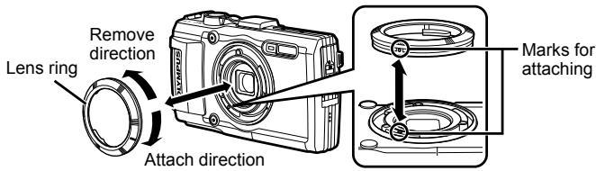 OLYMPUS TG3 - To attach/remove the lens ring - 1