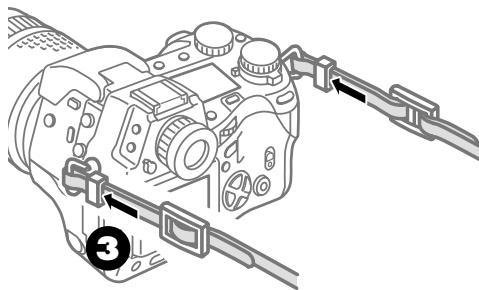 OLYMPUS CAMEDIA E-10 - Attaching the Camera Strap - 3