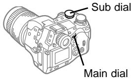 OLYMPUS CAMEDIA E-10 - To display the selected image at normal size, move the main dial to the magnifying glass mark Q (or move the sub dial clockwise) to return to the single image display. - 1