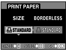 OLYMPUS CAMEDIA E-300 - Setting the print paper items - 1