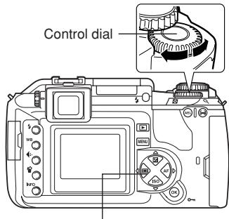 OLYMPUS CAMEDIA E-300 - Rotate the control dial until the desired setting is displayed. - 2