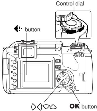 OLYMPUS CAMEDIA E-300 - Rotate the control dial until the setting you want to select is displayed. - 2