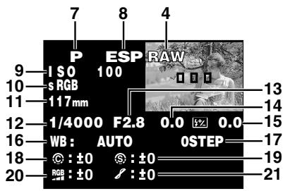 OLYMPUS CAMEDIA E-300 - Monitor indications (only for playback) - 2