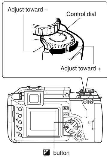 OLYMPUS CAMEDIA E-300 - Rotate the control dial to make adjustment. - 2